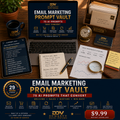 AI Marketing Starter Bundle — 3 Dynasty Digital Ventures AI marketing products, save 35%. Vibrant flat-lay of prompt vaults and marketing playbooks.