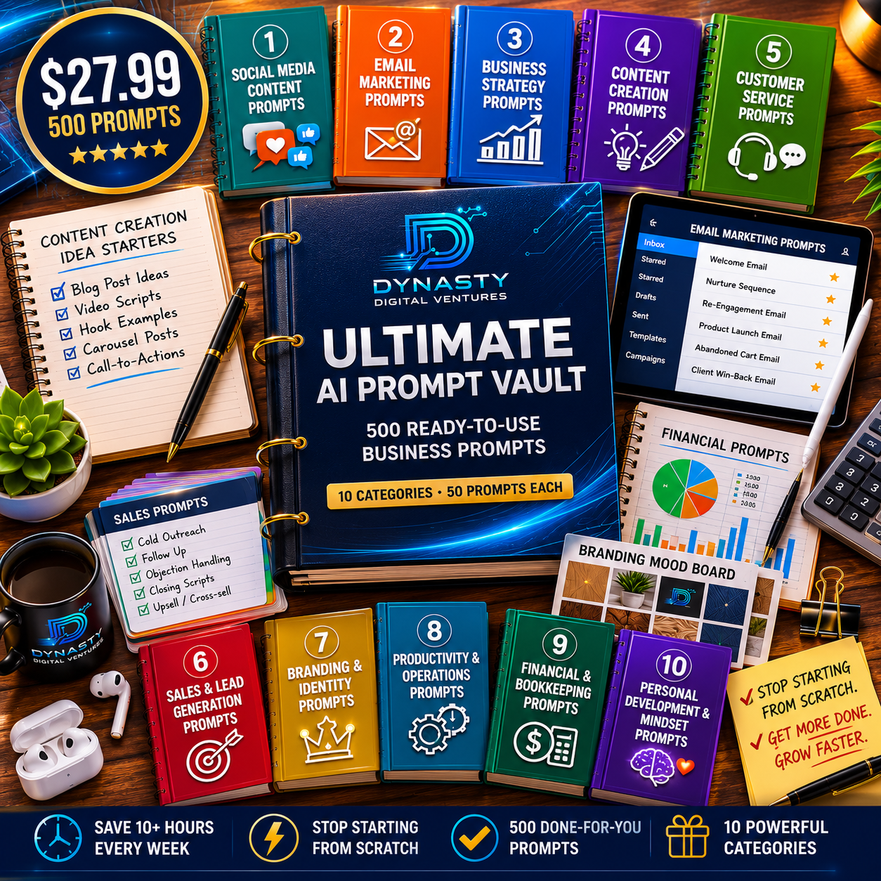 Ultimate AI Prompt Vault — 500 Ready-to-Use Business Prompts